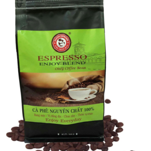 CAFÉ HẠT/BỘT RANG ESPRESSO - ENJOY BLEND, SAIGON ESPRESSO. 500g/túi. Rang mộc, 100% cà phê nguyên chất, Hương thơm tự nhiên. Giá đã bao gồm VAT