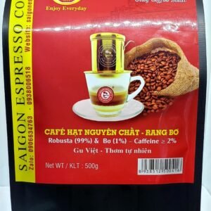 CAFÉ HẠT/BỘT RANG BƠ - SAIGON PHIN, SAIGON ESPRESSO, 500g/túi.  Giá đã bao gồm VAT
