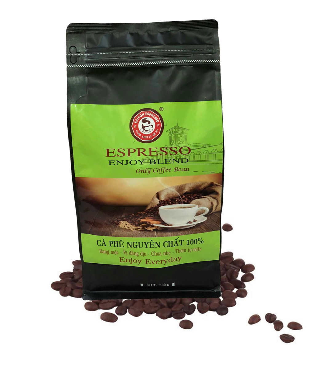 Espresso Roasted bean coffee - Enjoy Blend, SAIGON ESPRESSO; 500g/bag. Price includes VAT - Hình ảnh 2