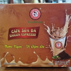 Café sữa đá Saigon Espresso hòa tan - Hộp giấy 10 gói, 24g/gói. 240g/hộp. Giá đã bao gồm VAT