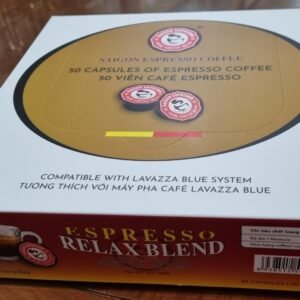 Café viên nén Relax Blend - Saigon Espresso. Hộp 50 viên, 10g/viên. KLT : 500g/Hộp. Giá đã bao gồm VAT